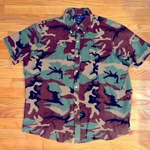 Polo Ralph Lauren seersucker button-down in woodland camo XL